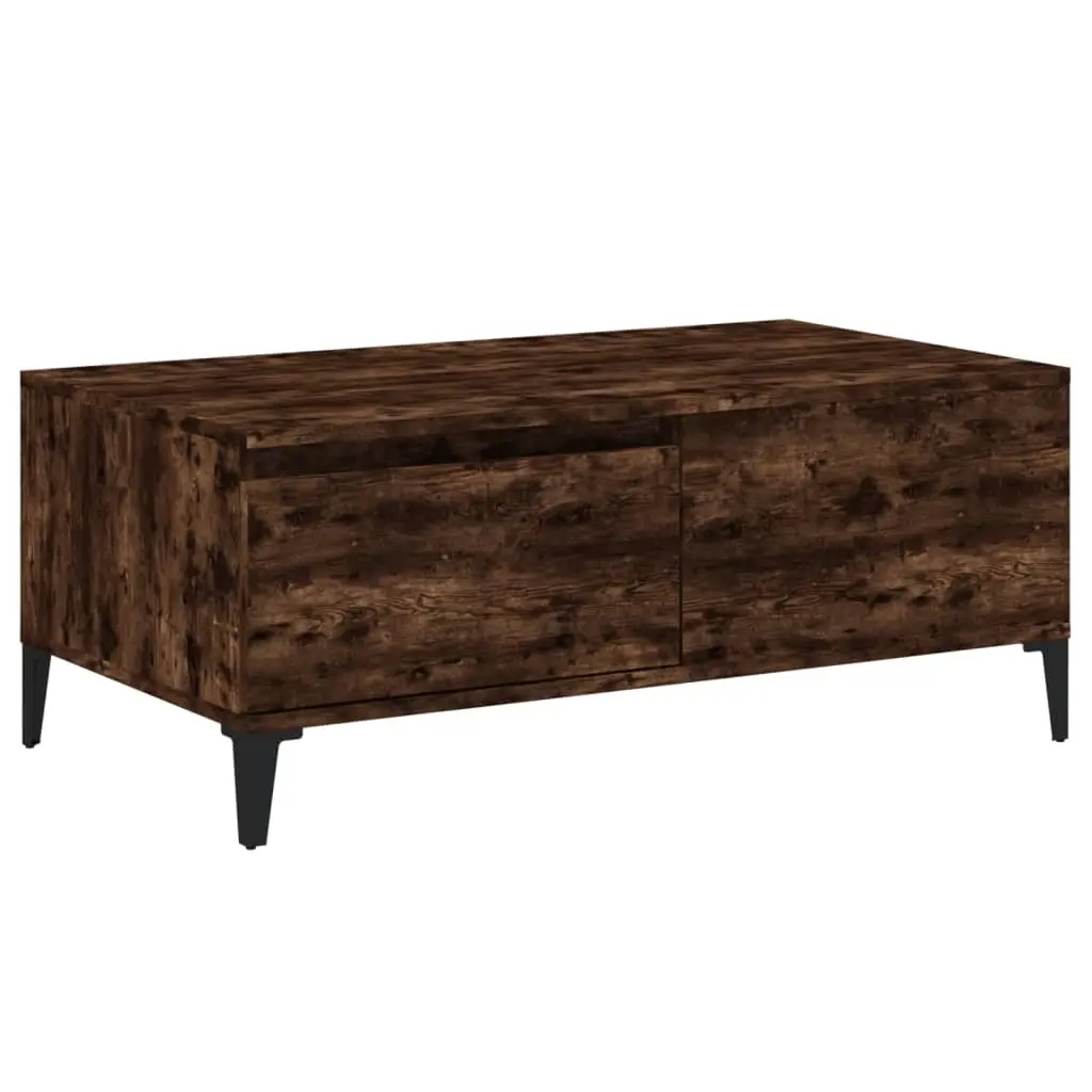 Coffee Table Smoked Oak 90x50x36.5 cm Engineered Wood 821121 - Furniture