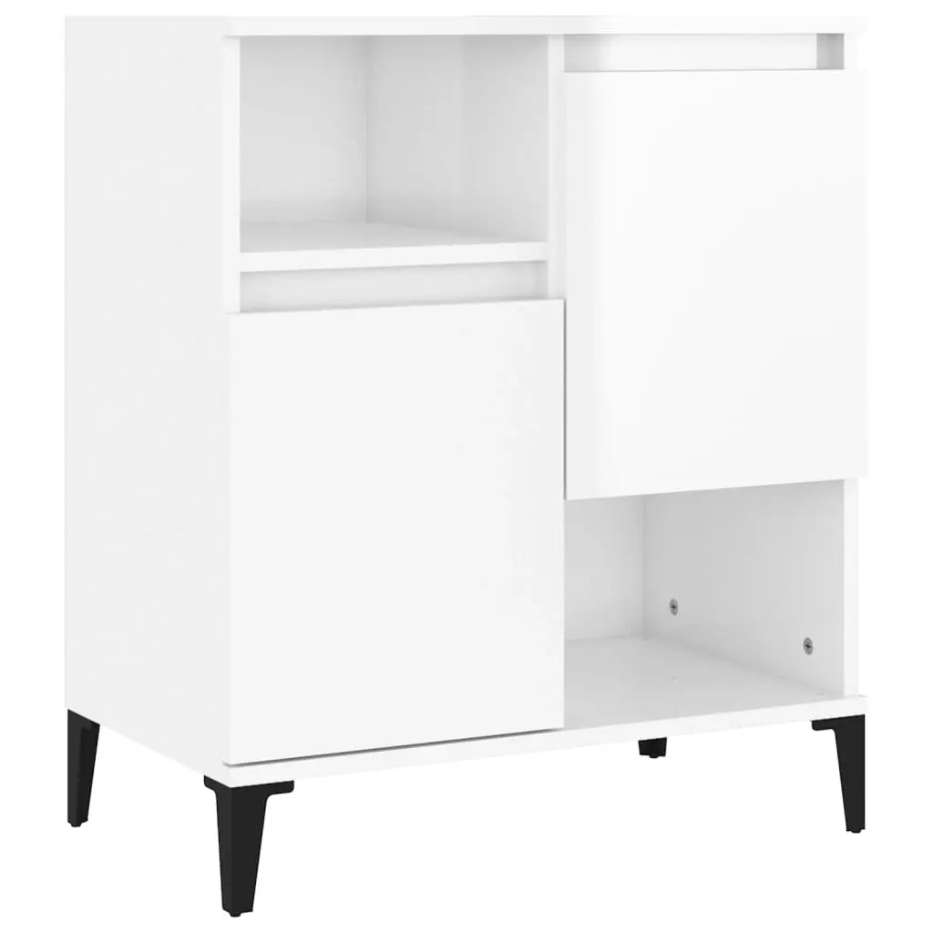 Sideboard High Gloss White 60x35x70 cm Engineered Wood 821150 - Furniture