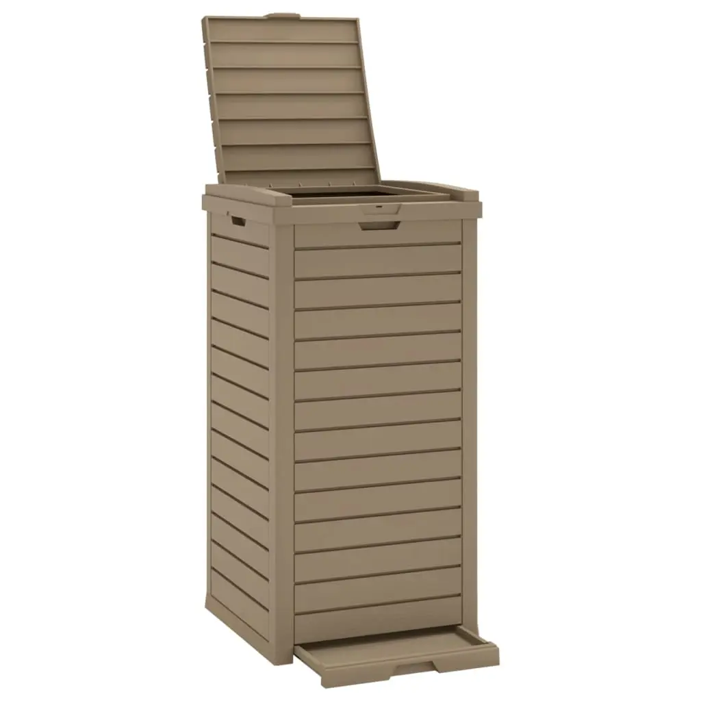 Outdoor Garbage Bin Light Brown 41x41x86 cm Polypropylene 364172 - Home & Garden