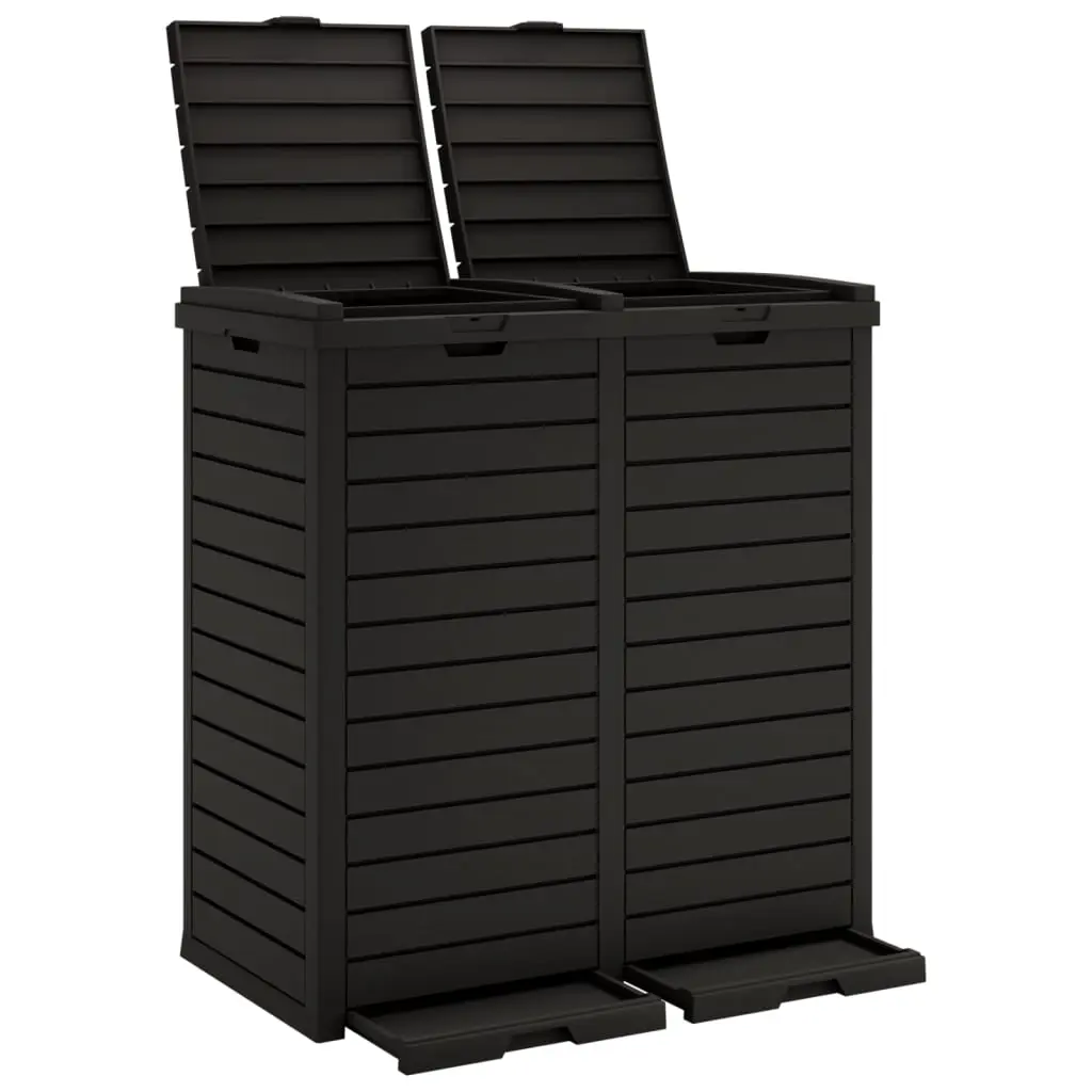 Outdoor Garbage Bin Black 78x41x86 cm Polypropylene 364173 - Home & Garden