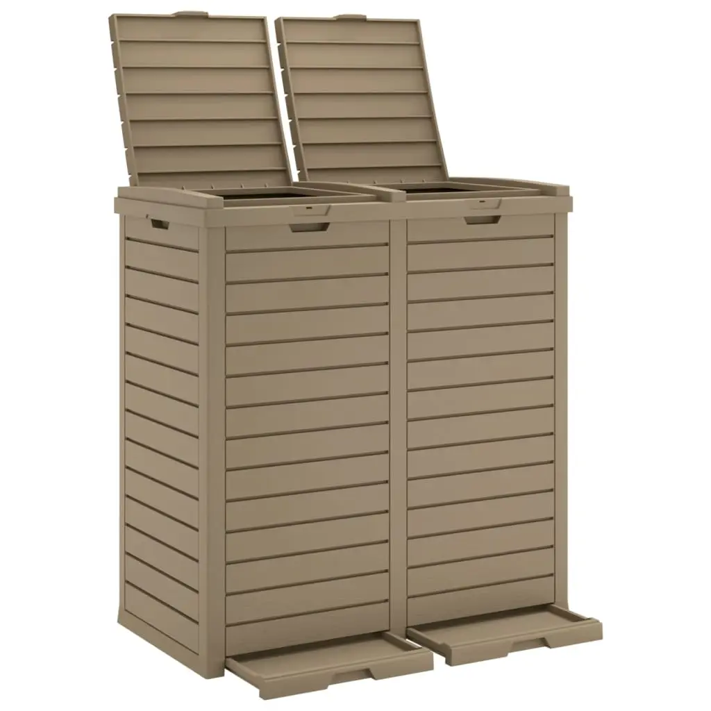Outdoor Garbage Bin Light Brown 78x41x86 cm Polypropylene 364174 - Home & Garden