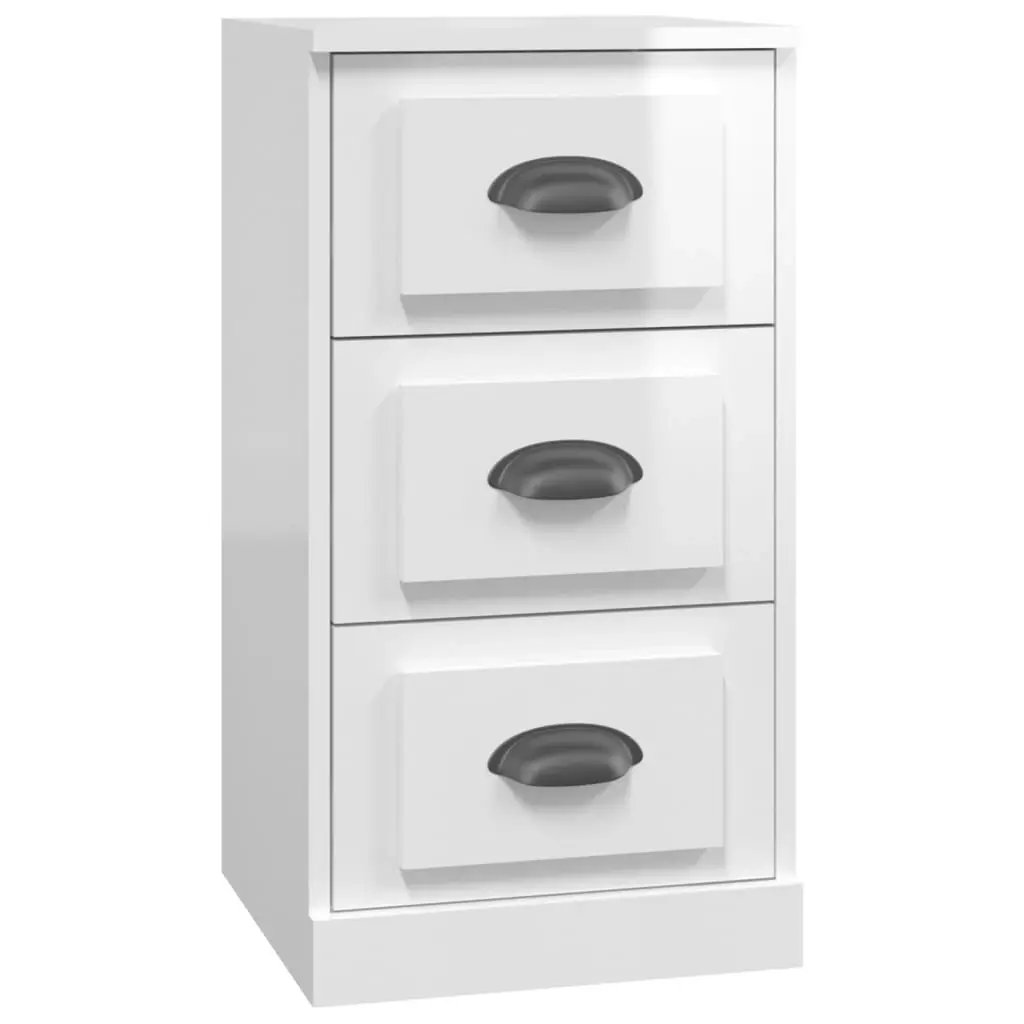 Sideboard High Gloss White 36x35.5x67.5 cm Engineered Wood 816218 - Furniture
