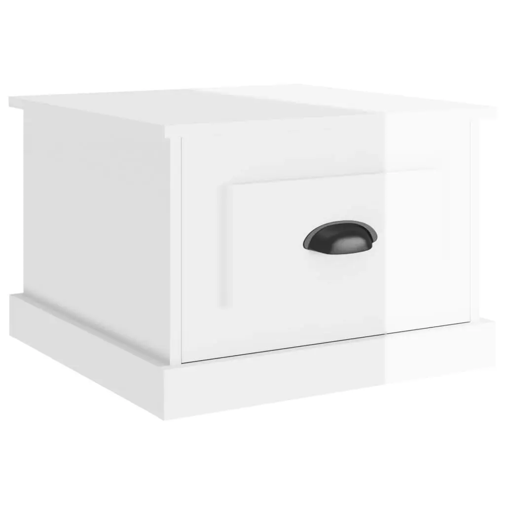 Coffee Table High Gloss White 50x50x35 cm Engineered Wood 816250 - Furniture