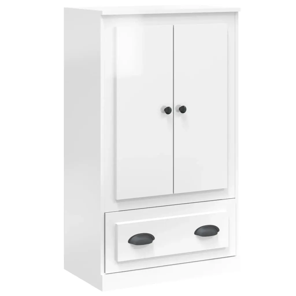 Highboard High Gloss White 60x35.5x103.5 cm Engineered Wood 816298 - Furniture