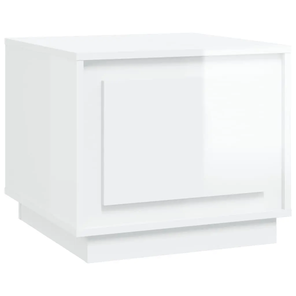 Coffee Table High Gloss White 51x50x44 cm Engineered Wood 819870 - Furniture