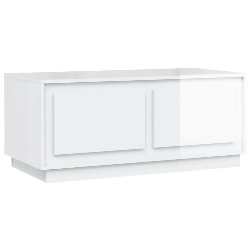Coffee Table High Gloss White 102x50x44 cm Engineered Wood 819878 - Furniture
