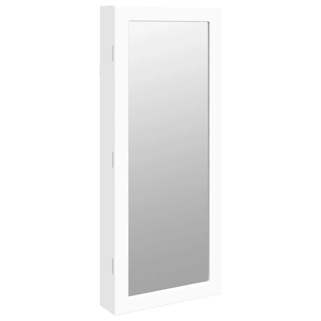 Mirror Jewellery Cabinet with LED Lights Wall Mounted White 353232 - Furniture