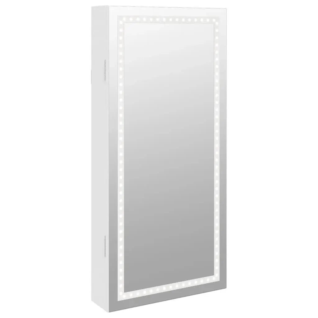 Mirror Jewellery Cabinet with LED Lights Wall Mounted White 353247 - Furniture