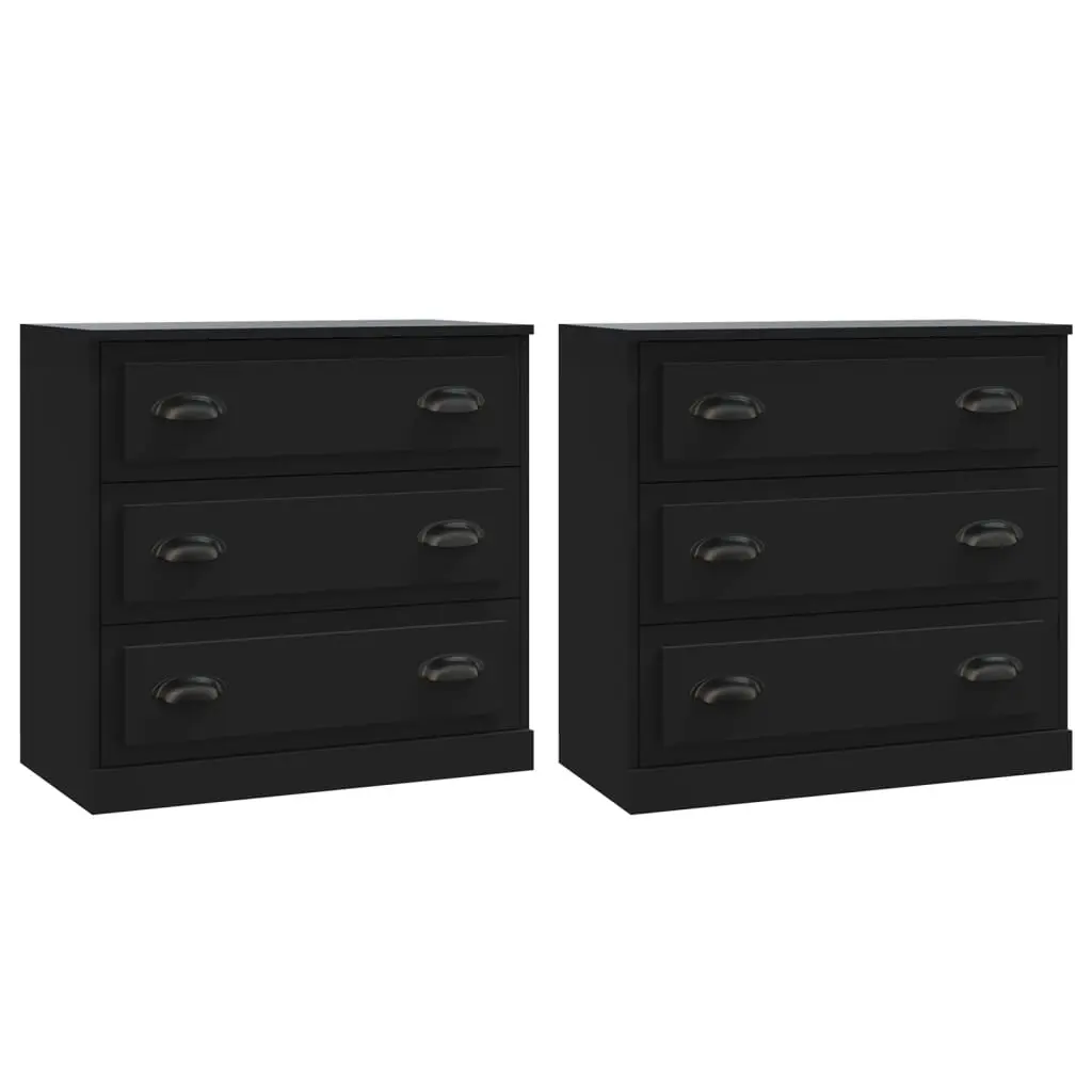 Sideboards 2 pcs Black Engineered Wood 3185240 - Furniture