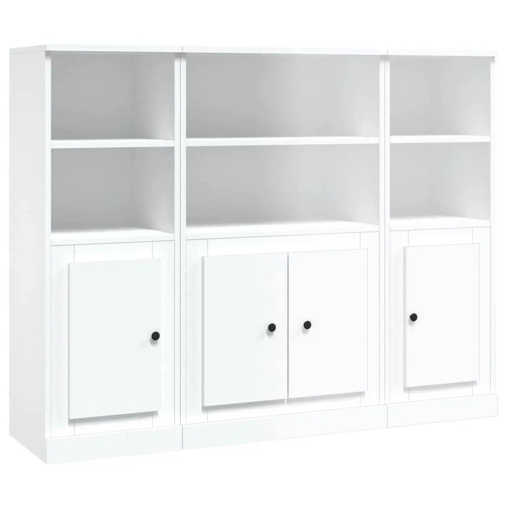Highboards 3 pcs White Engineered Wood 3185303 - Furniture