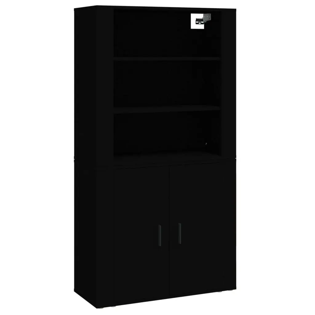 Highboard Black Engineered Wood 3185360 - Furniture