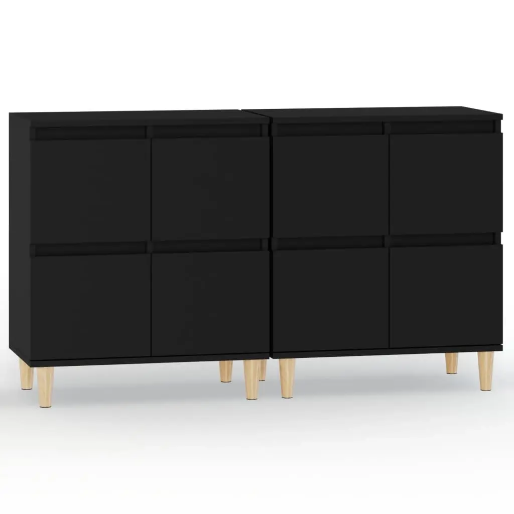 Sideboards 2 pcs Black 60x35x70 cm Engineered Wood 3185752 - Furniture