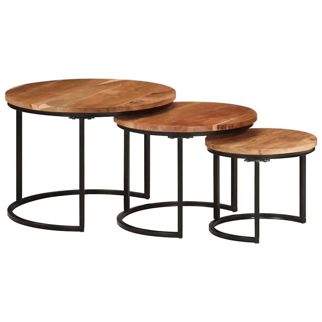 Nesting Tables 3 pcs Solid Wood Acacia 353900 - Furniture