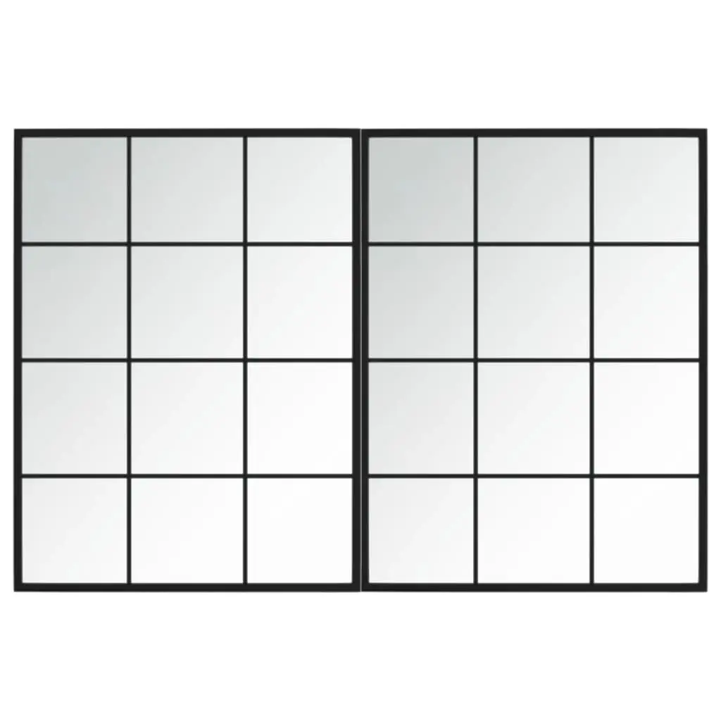 Wall Mirrors 2 pcs Black 80x60 cm Metal 3189032 - Home & Garden