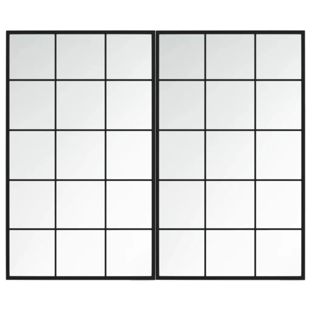Wall Mirrors 2 pcs Black 100x60 cm Metal 3189035 - Home & Garden
