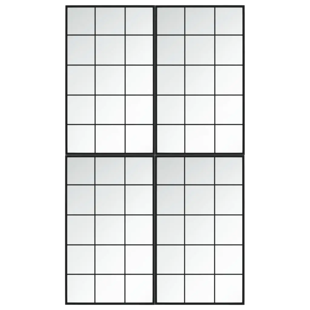 Wall Mirrors 4 pcs Black 100x60 cm Metal 3189037 - Home & Garden