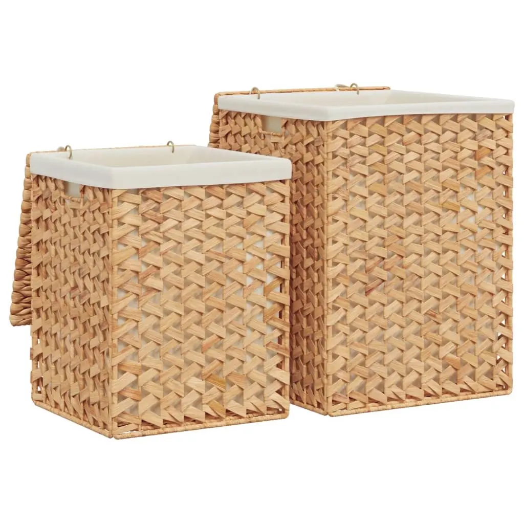 Laundry Baskets 2 pcs Water Hyacinth 355183 - Home & Garden
