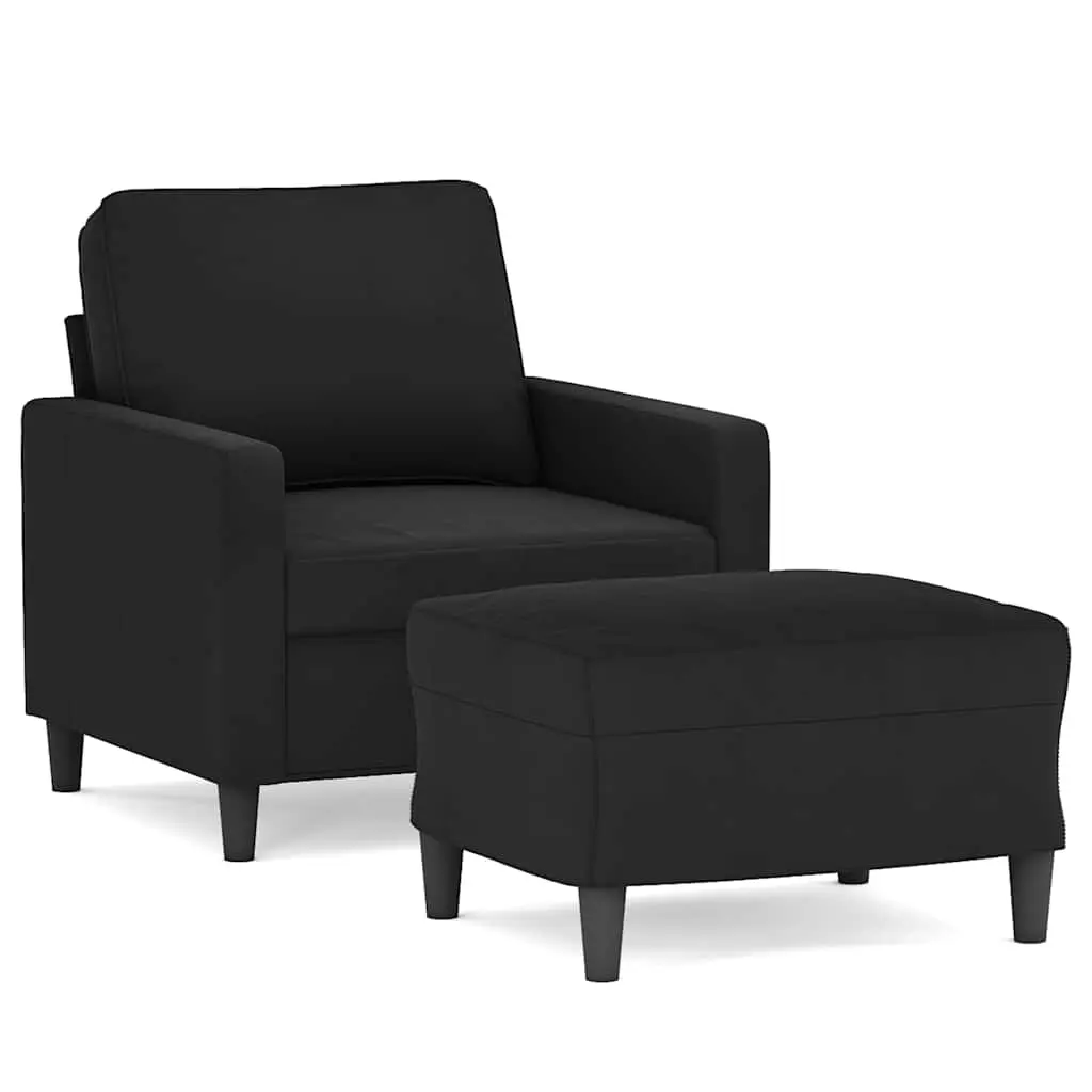 Sofa Chair with Footstool Black 60 cm Velvet 3201050 - Furniture