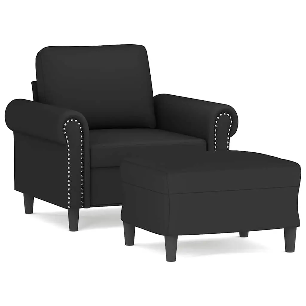 Sofa Chair with Footstool Black 60 cm Velvet 3201210 - Furniture