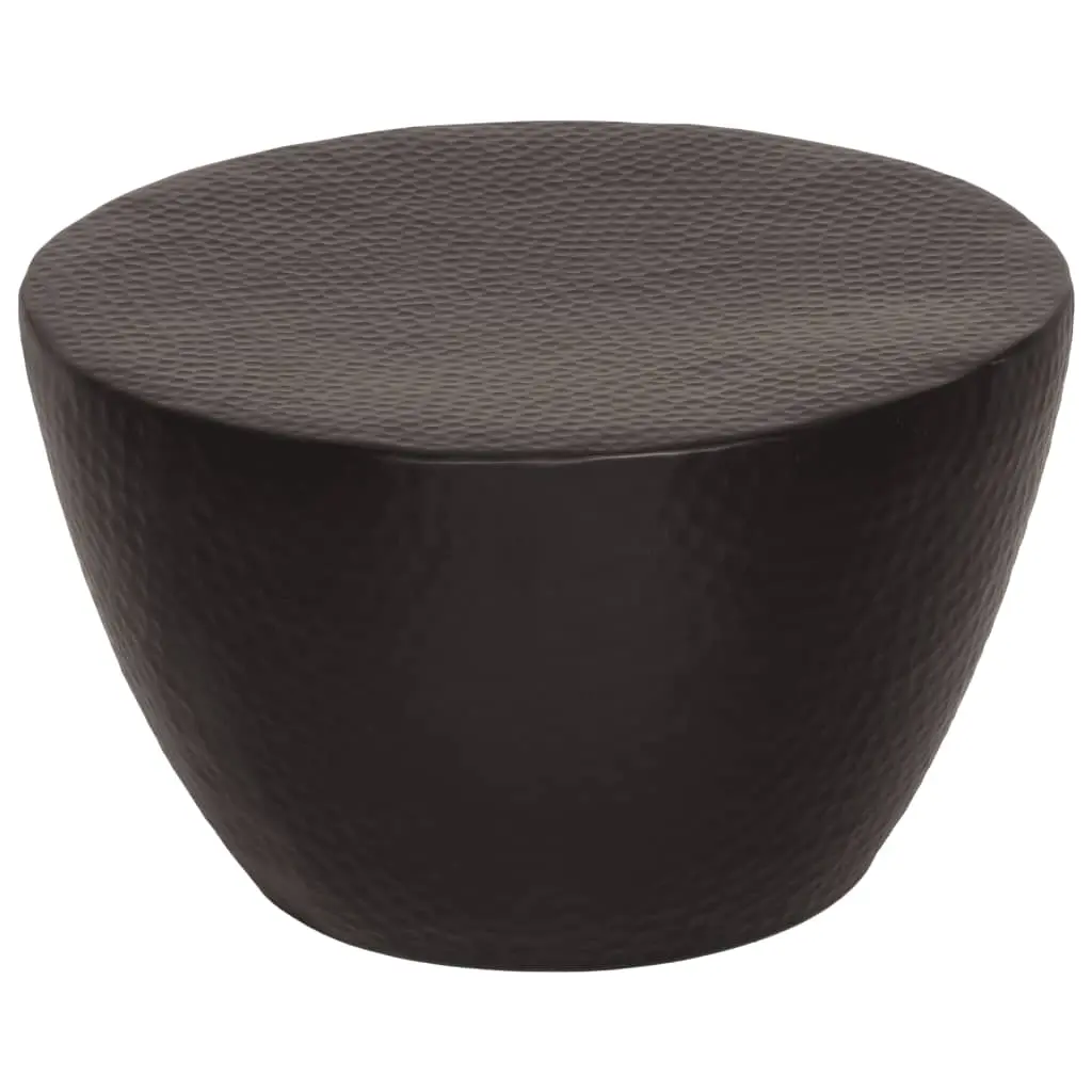 Coffee Table Hammered Aluminium Ø 50x30 cm Black 359611 - Furniture