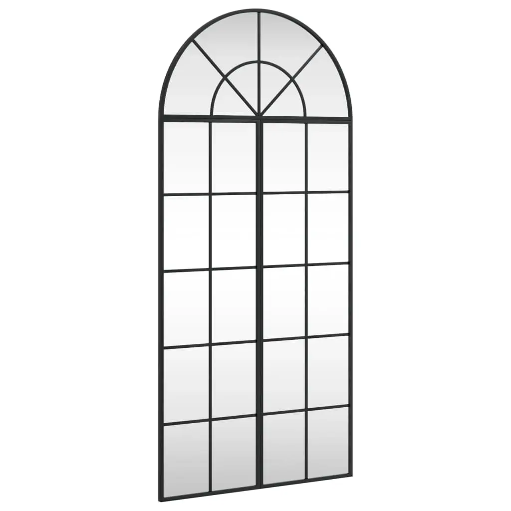Wall Mirror Black 60x130 cm Arch Iron 3200607 - Home & Garden