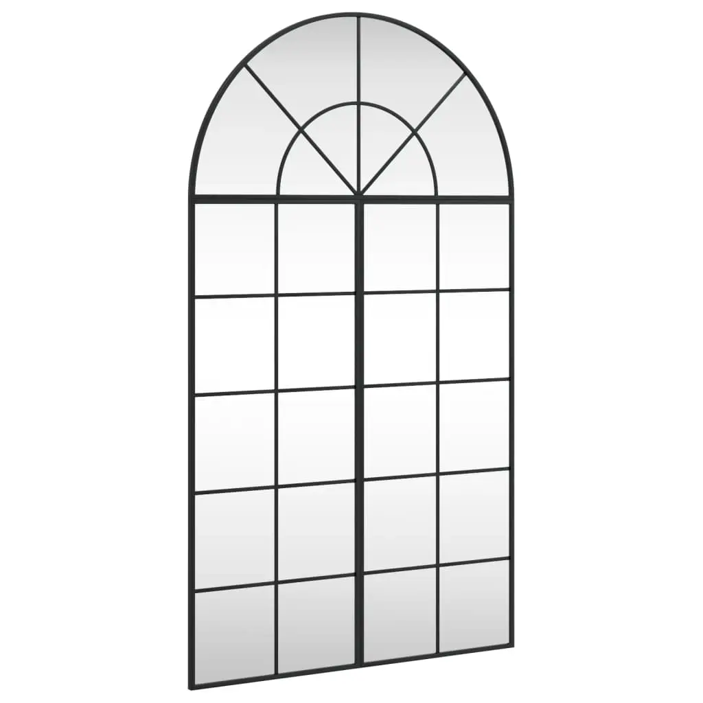 Wall Mirror Black 80x140 cm Arch Iron 3200609 - Home & Garden