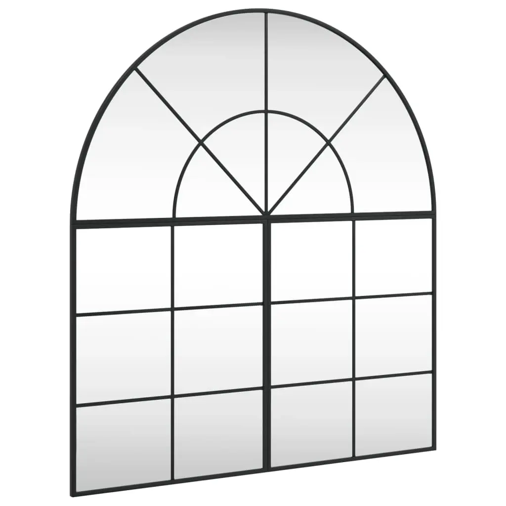 Wall Mirror Black 100x110 cm Arch Iron 3200612 - Home & Garden