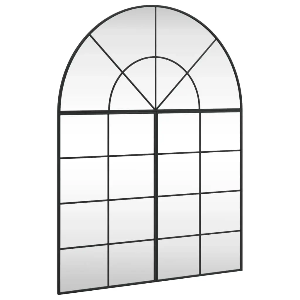 Wall Mirror Black 100x130 cm Arch Iron 3200613 - Home & Garden