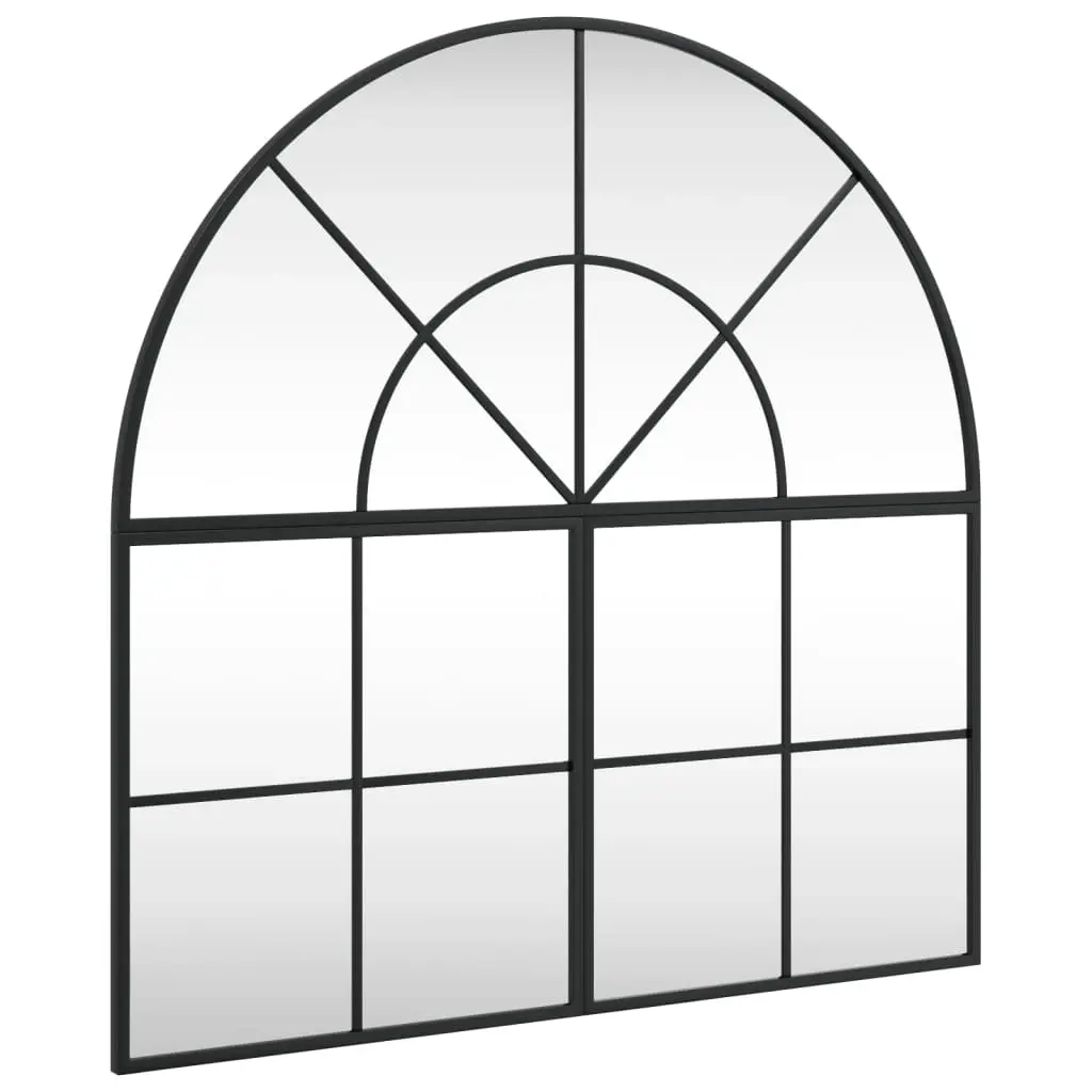 Wall Mirror Black 80x80 cm Arch Iron 3200631 - Home & Garden