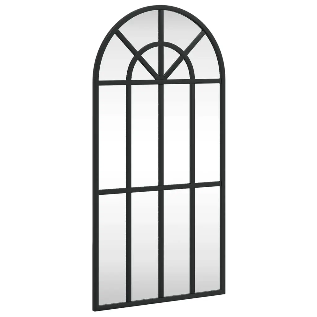 Wall Mirror Black 30x60 cm Arch Iron 358624 - Home & Garden