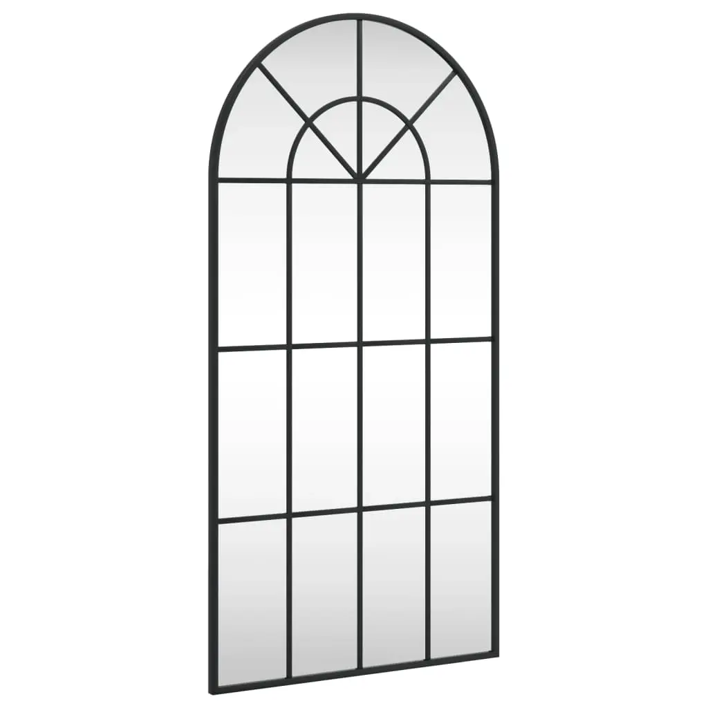 Wall Mirror Black 50x100 cm Arch Iron 358626 - Home & Garden