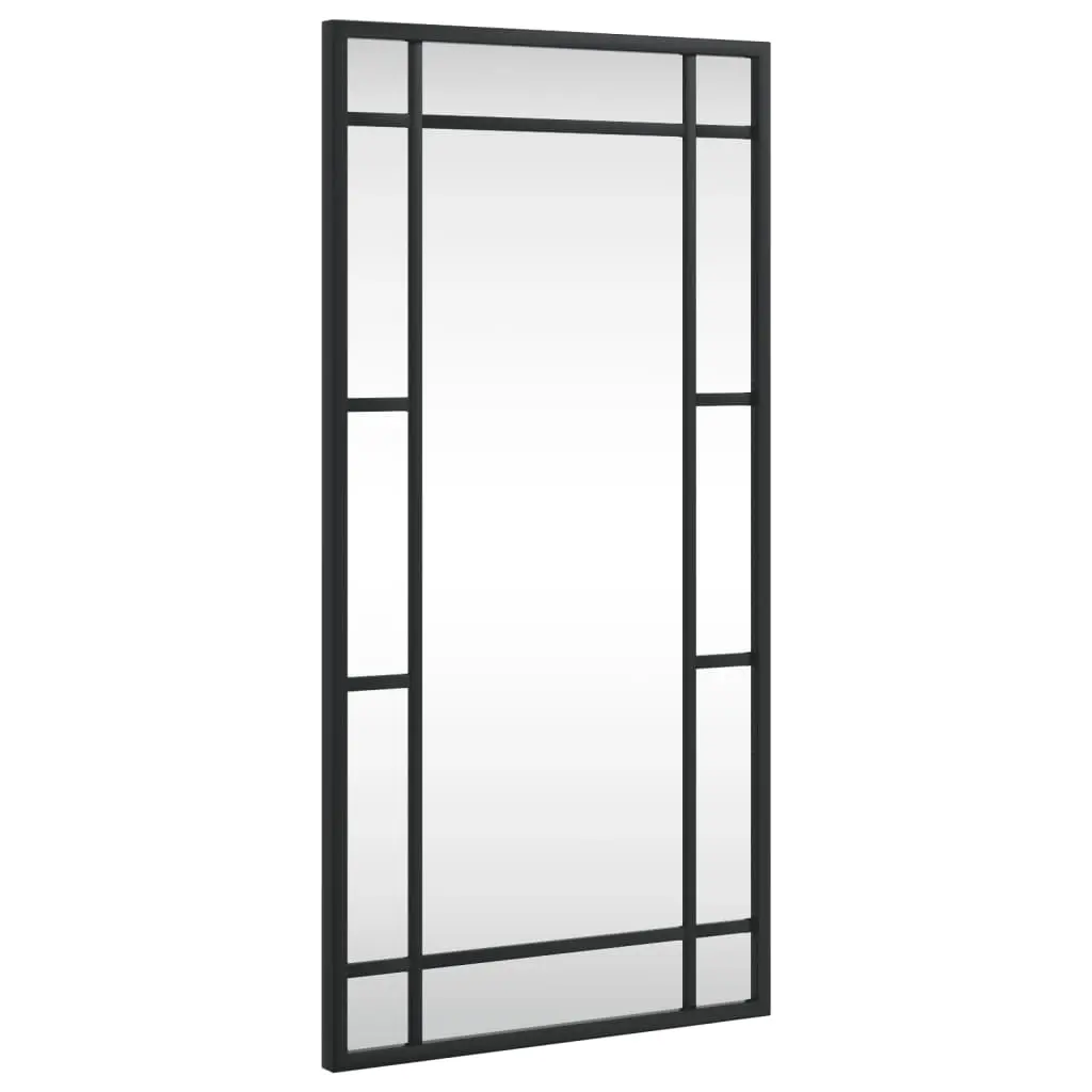 Wall Mirror Black 30x60 cm Rectangle Iron 358628 - Home & Garden