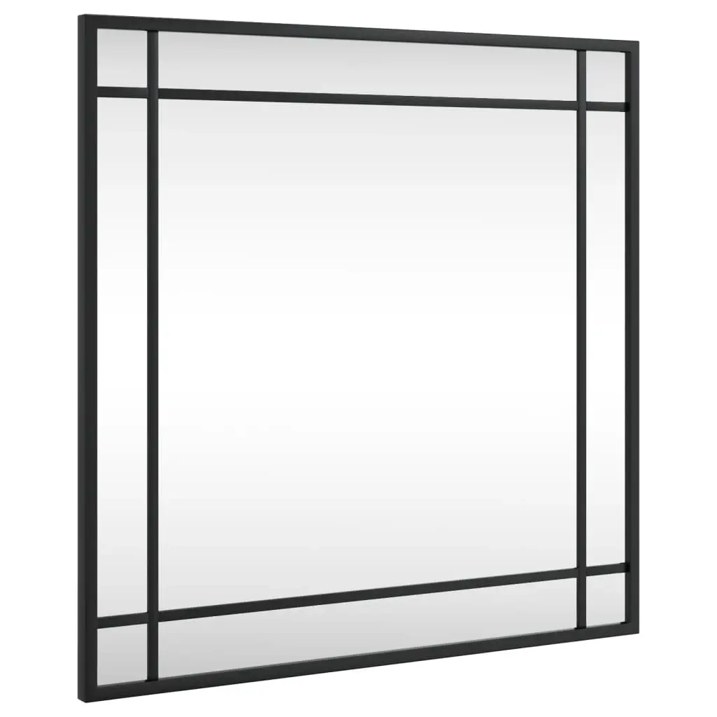 Wall Mirror Black 50x50 cm Square Iron 358634 - Home & Garden