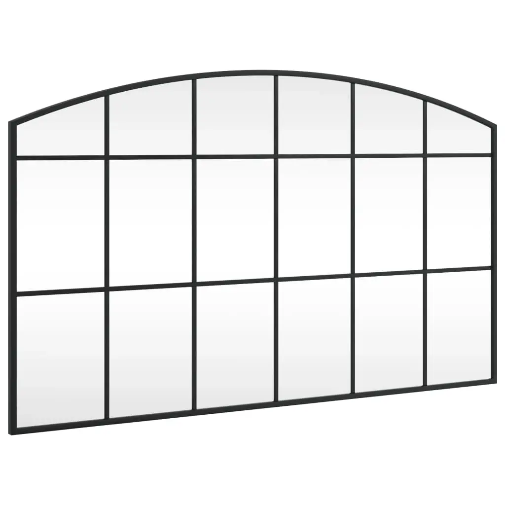 Wall Mirror Black 100x60 cm Arch Iron 358639 - Home & Garden