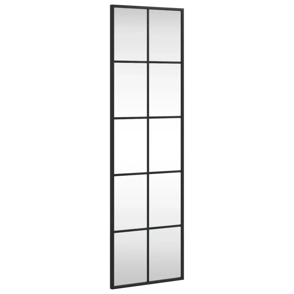 Wall Mirror Black 30x100 cm Rectangle Iron 358643 - Home & Garden