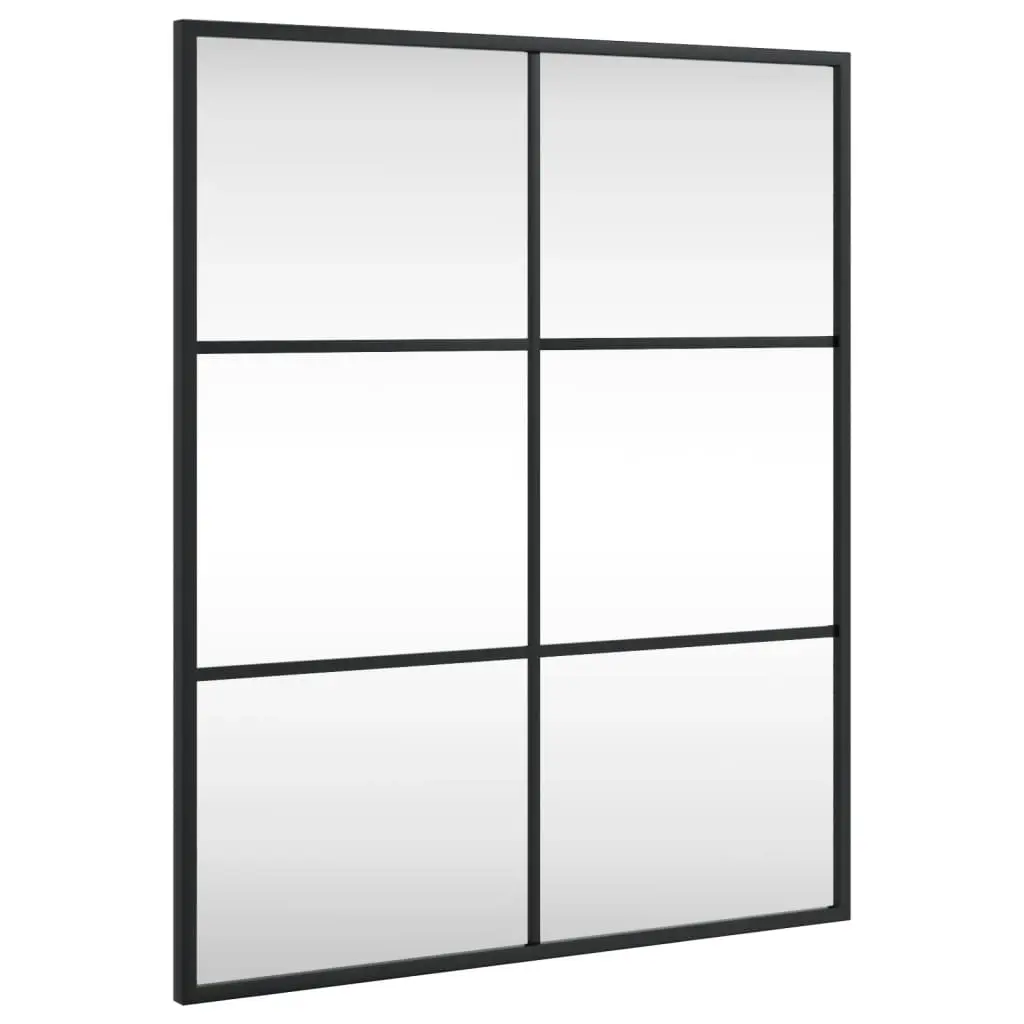 Wall Mirror Black 50x60 cm Rectangle Iron 358647 - Home & Garden