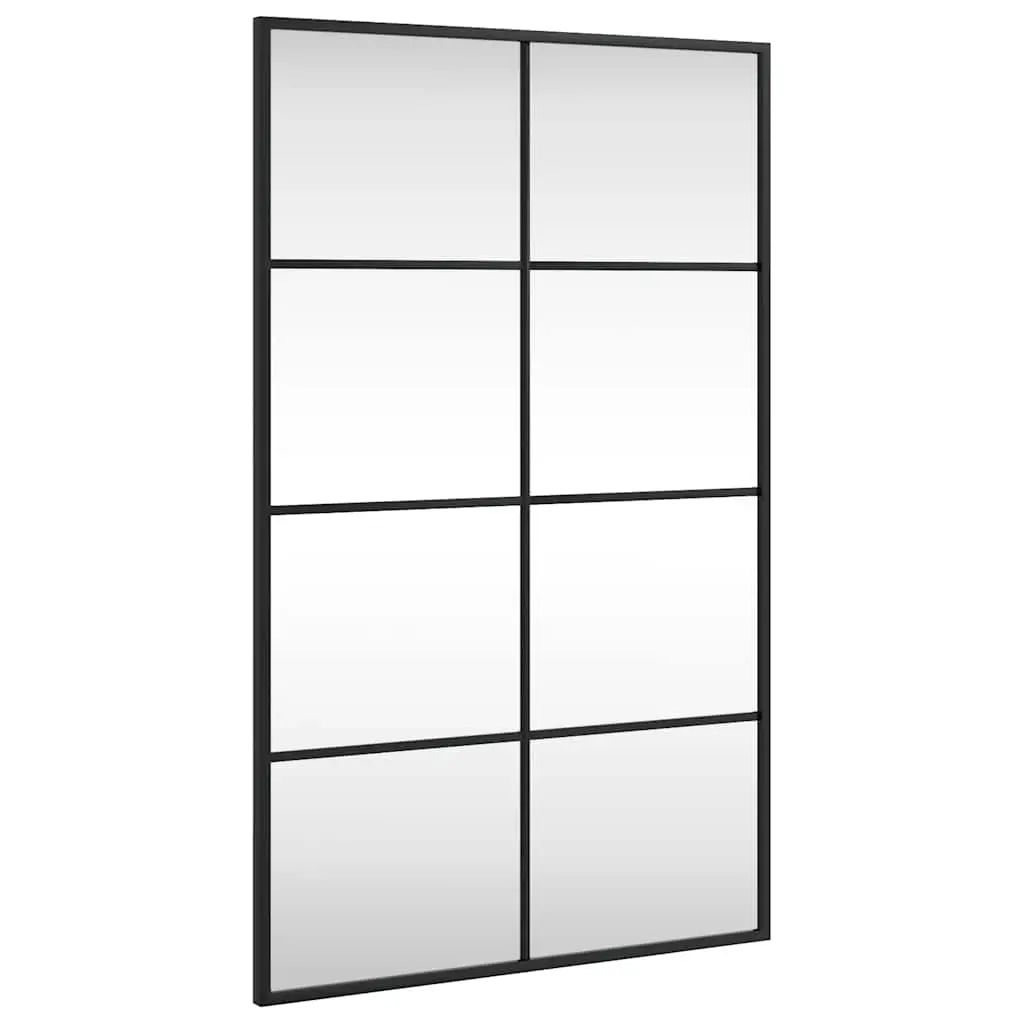 Wall Mirror Black 50x80 cm Rectangle Iron 358648 - Home & Garden