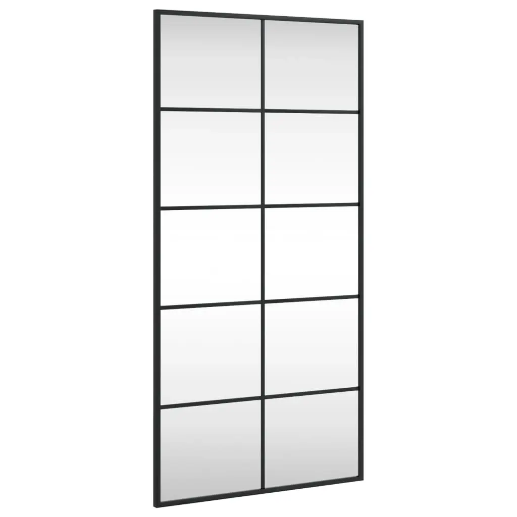 Wall Mirror Black 50x100 cm Rectangle Iron 358649 - Home & Garden