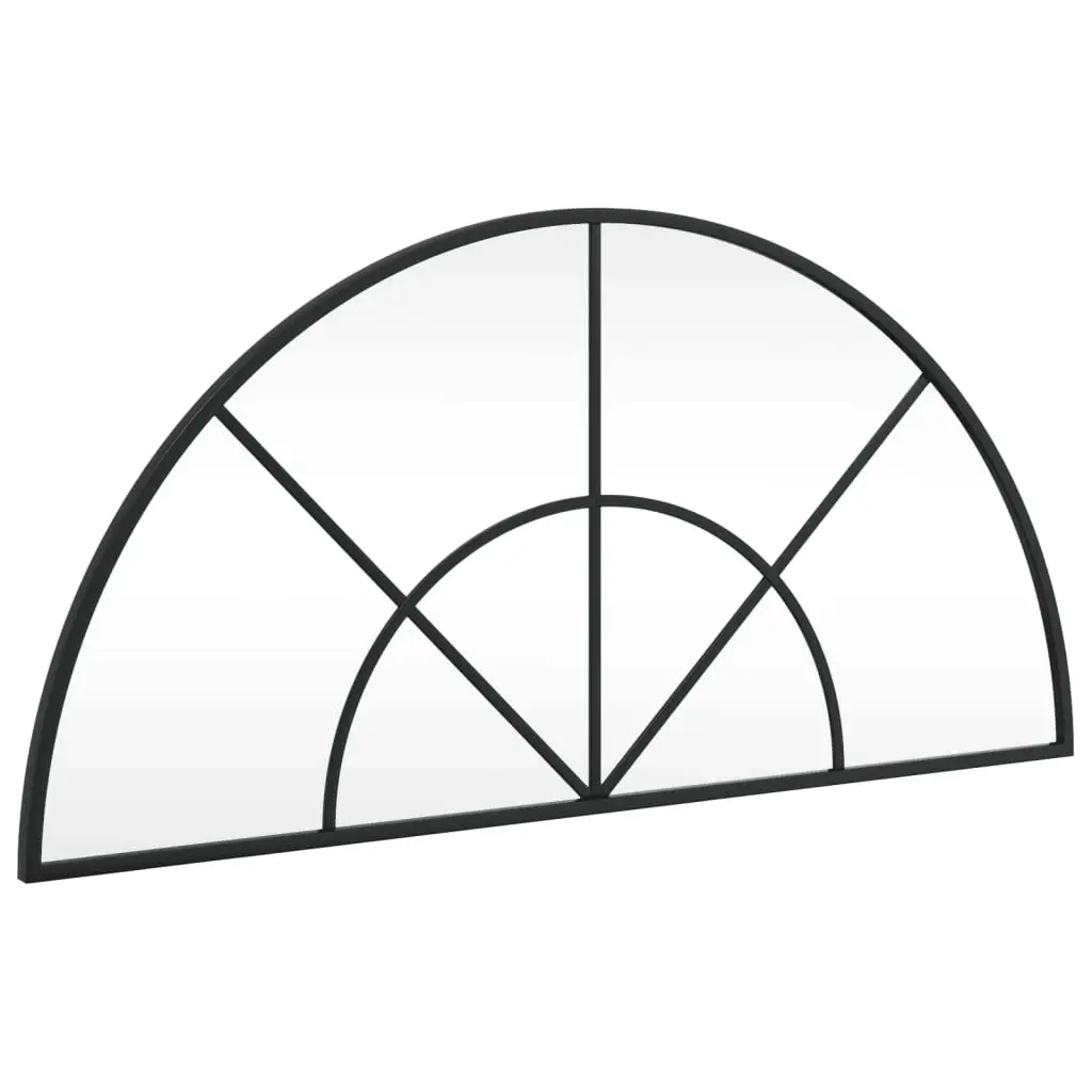 Wall Mirror Black 80x40 cm Arch Iron 358651 - Home & Garden
