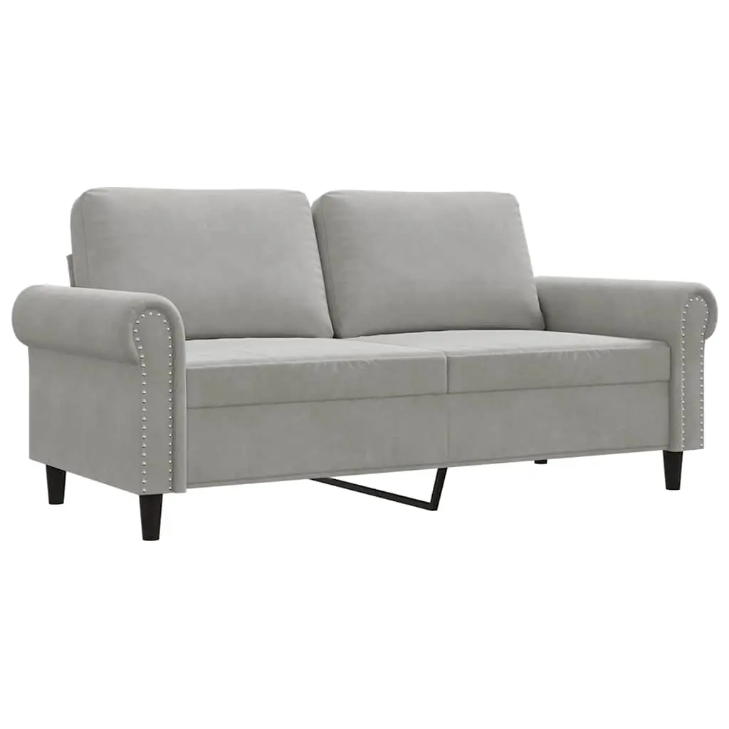 2-Seater Sofa Light Grey 140 cm Velvet 359529