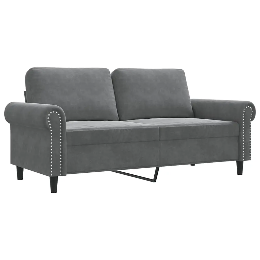 2-Seater Sofa Dark Grey 140 cm Velvet 359530