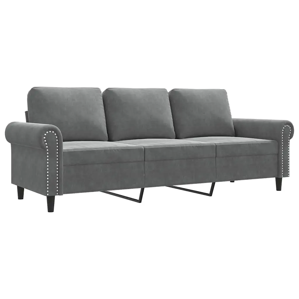 3-Seater Sofa Dark Grey 180 cm Velvet 359540