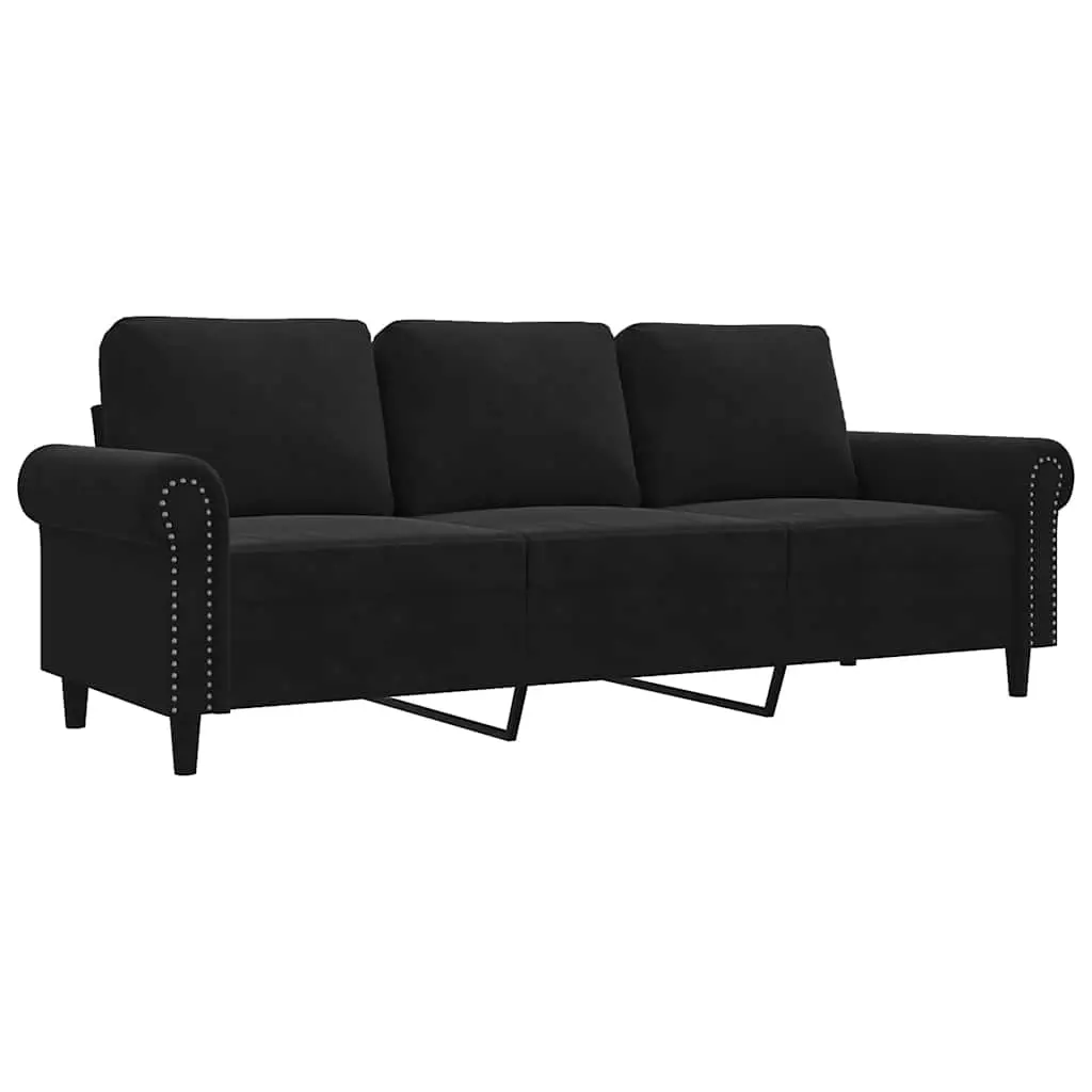 3-Seater Sofa Black 180 cm Velvet 359544