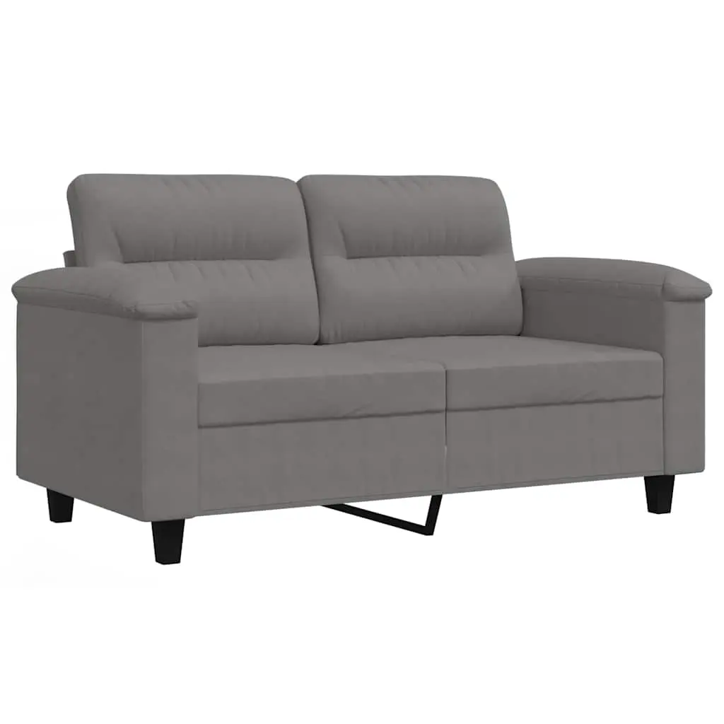 2-Seater Sofa Dark Grey 120 cm Microfibre Fabric 359557