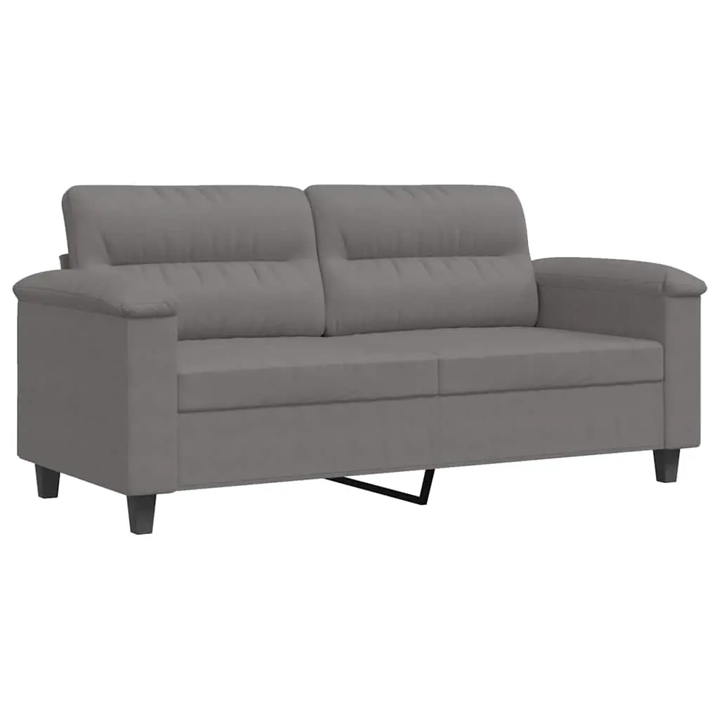 2-Seater Sofa Dark Grey 140 cm Microfibre Fabric 359563