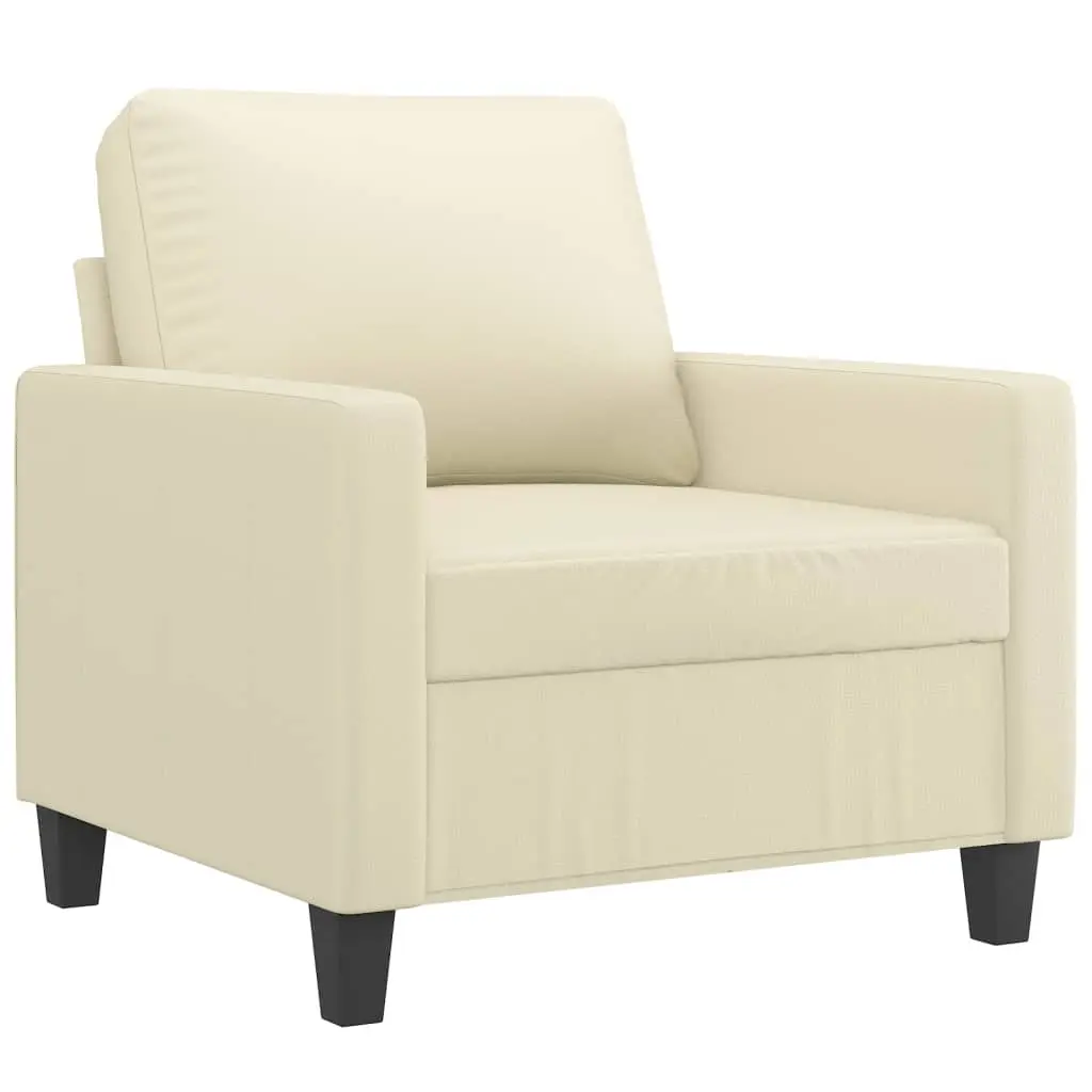 Sofa Chair Cream 60 cm Faux Leather 359128 - Furniture