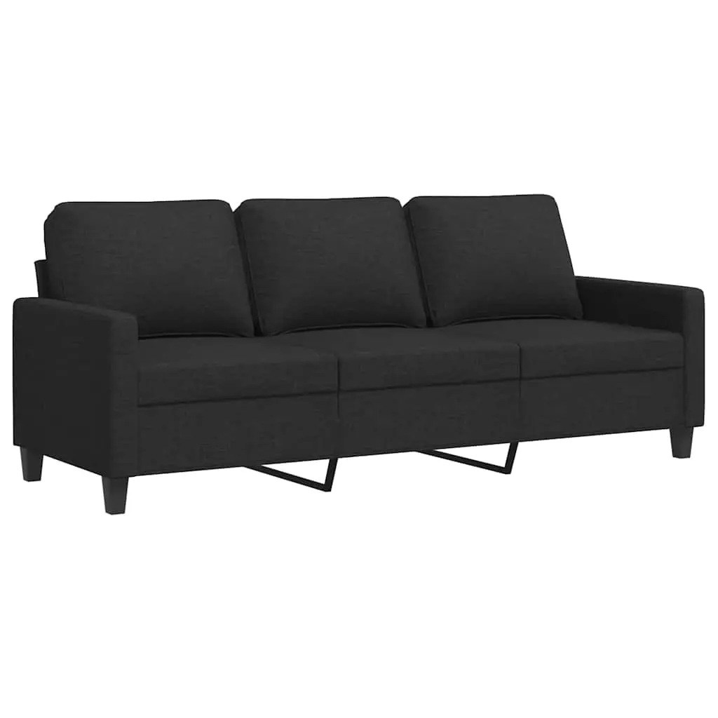 3-Seater Sofa Black 180 cm Fabric 359175