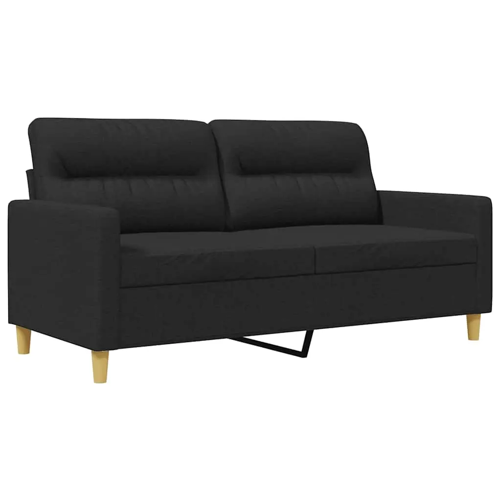 2-Seater Sofa Black 140 cm Fabric 359239