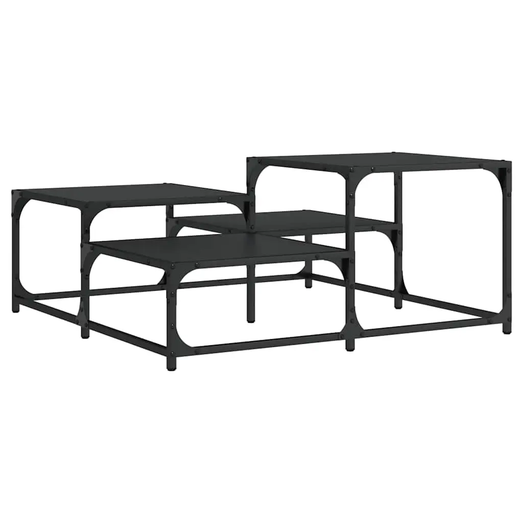 Coffee Table Black 87.5x87.5x40 cm Engineered Wood 837742 - Furniture