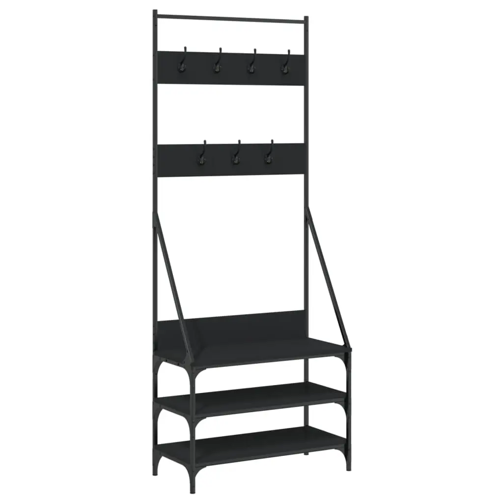 Clothes Rack with Shoe Storage Black 72x34x184 cm 837827 - Home & Garden